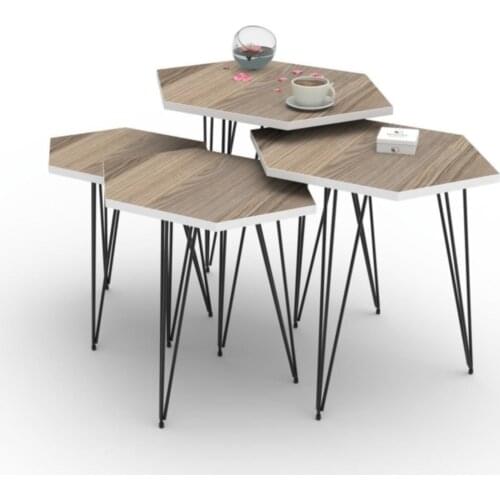 Modern Larose Zigon Coffee Table Hedvige Crd 4 Pcs (55*60*40-50*55*35-45*50*30-40*45*25) hexagonal coffe table