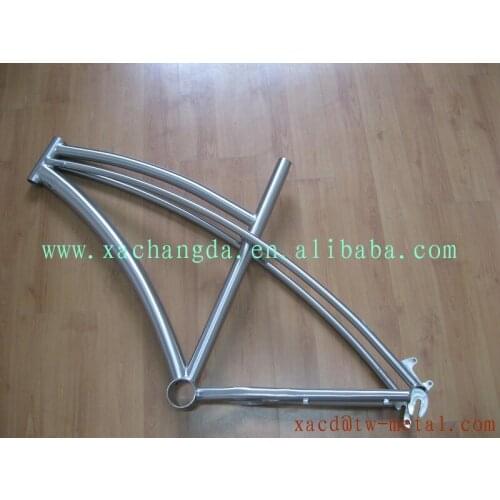 Titanium fat bike frame with double top tube customized super light Ti fat bicycle frame made XACD 52cm Ti snow bike frame