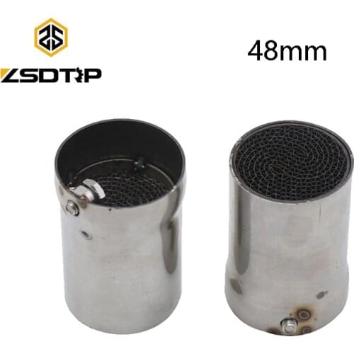ZSDTRP Universal 48MM Front Mid End Catalyst Silencer DB Killer For Motorcycle Exhaust Muffler Silencer Noise Sound Eliminator