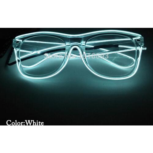 10Colors Available 20pieces EL Wire Glowing Glasses with Steady on Driver For Carnival Decoration Novelty Lighting