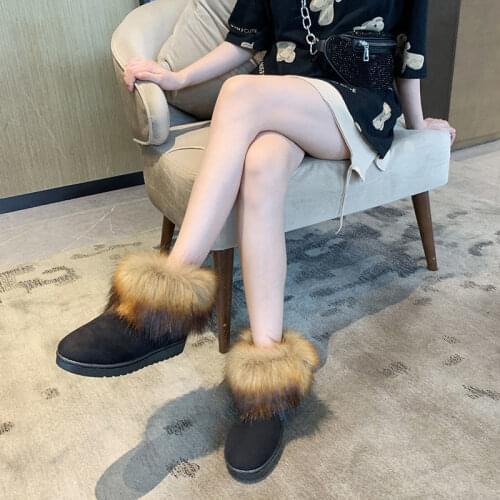 Womens Shoes Winter Women Shoes Warm Fur Plush Lady Casual Shoes Fashion Sneakers Zapatillas Mujer Platform Snow Boots NVXUE43