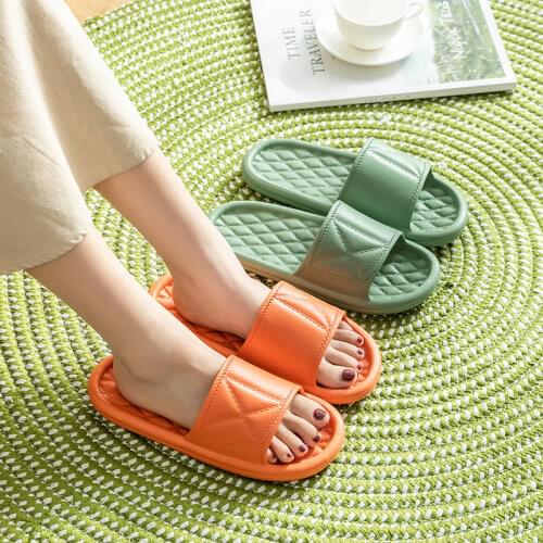 2021 New Women Summer Slippers Thick Bottom Indoor Home Slides House Bathroom Non-Slip Soft Massage Sole Cool Slippers