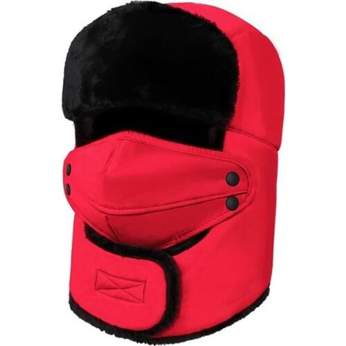 Winter Warm Earflap Bomber Hats Caps Scarf Men Women Russian Trapper Hat Aviator Trooper Earflap Snow Ski Hat Cap With Scarve