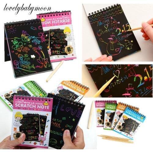 1PC Scratch Note Childrens Creative DIY Colorful Graffiti Notebook Scratch Painting kindergarten DIY children graffiti book