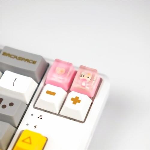 1pc Resin lovely Keycaps Personality handwork Mechanical Keyboard Keycap Pink Maiden gift Key Caps