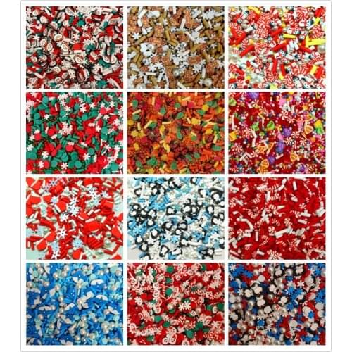 100g Newest Mixed Polymer Hot Clay Sprinkles Colorful Christmas Slices For DIY Crafts Tiny Cute Plastic klei Accessories