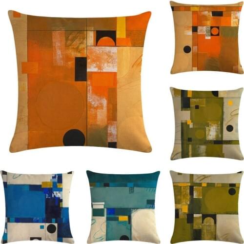 45*45cm Oil Painting Pattern Cushion Cover Linen Throw Pillow Home Car Sofa Decorative Pillowcase Beautiful is no Overnight