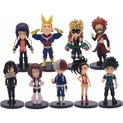 5/6/9pcs/set My Hero Academia Figure Toy Midoriya Izuku bakugo katsuki Todoroki Shoto Iida Tenya PVC Figures Toys 7-10cm