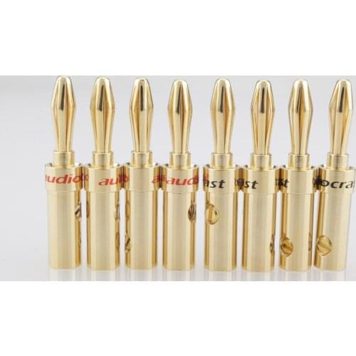 8xAudiocrast Hi-Fi 4mm Banana Plugs Speaker /Amplifier connectors HIFI loudspeaker Cable Banana Connector