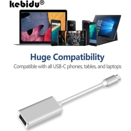 Kebidu 1080P USB-C to DisplayPort Adapter USB 3.1 Type C to DP Adapter converter Support 4K UHD for ChromeBook Macbook Pro 2017