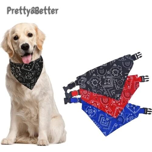 Pretty&Better Dog Bandanas Large Pet Scarf Pet Cotton Plaid WashableBow ties Collar Cat Dog Scarf Large Dog Accessories Kerchief