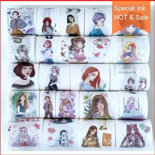 Free shipping,Special ink washi tape,80134,DIY craft masking tape,Scrapbook Diary gift,Many Coupons & girl patterns.person lady