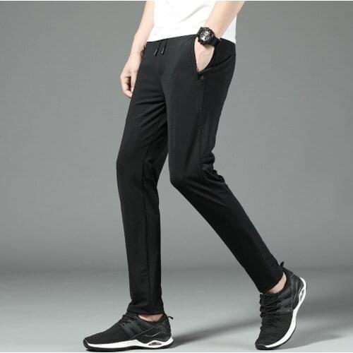MRMT 2021 Brand Summer Mens Trousers Casual Slimming High Stretch Thin Pants for Male Hollowed Trouser