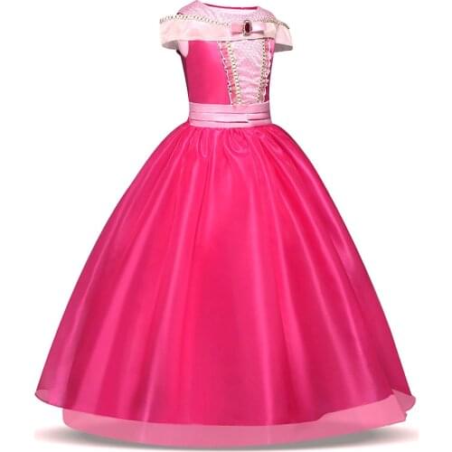Girls Aurora Princess Dress Kids Christmas Cosplay Sleeping Beauty Costume Children Carnival Birthday Party Clothes Accessory