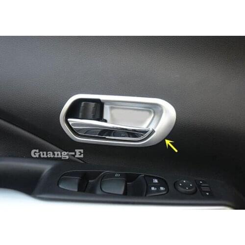 For Nissan Kicks 2017 2018 2019 2020 Car Cover Detector Stick Trim Internal Door Inner Built Handle Bowl Moulding Lamp 4pcs