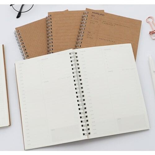 Planner weekly daily monthly notebook school agenda notepad diary caderno journal zeszyty szkolne stationery cahier spiral