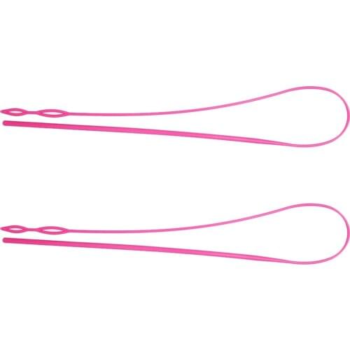 2 Pieces Drawstring Threader Easy Threader Flexible Needle Drawstring Replacement Craft Tools, Red, 58cm Length