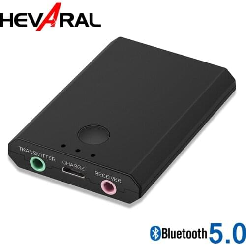 HEVARAL 2 IN 1 Wireless Bluetooth 5.0 Adapter For TV PC Car Receiver Audio Transmitter With 3.5mm AUX Jack Portable Receiver