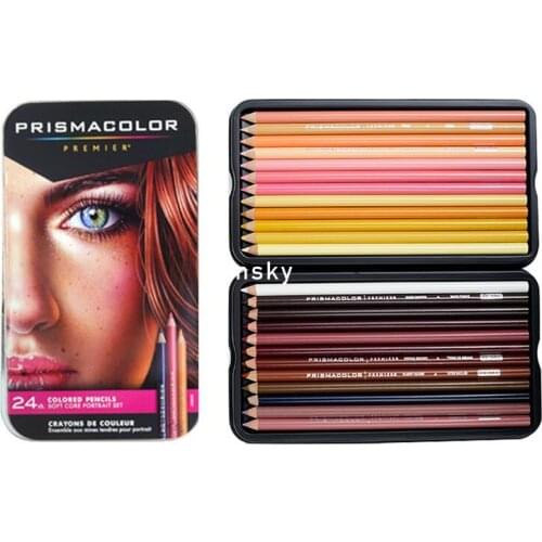 New 24 color skin color portrait Sanford drawing pencil oily drawing pencil soft big core pencil Sanford Prismacolor oil pencil