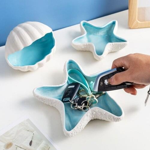 Ceramic Conch Key Storage Decoration Living Room Dining Tabletop Candy Plate Ashtray Practical Home Decoration