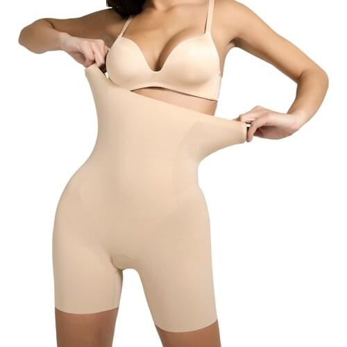Womens Shapewear Tummy Control Shorts High-Waist Panty Mid-Thigh Body Shaper Bodysuit Waist Trainer Butt Lifter Thigh Slimmer