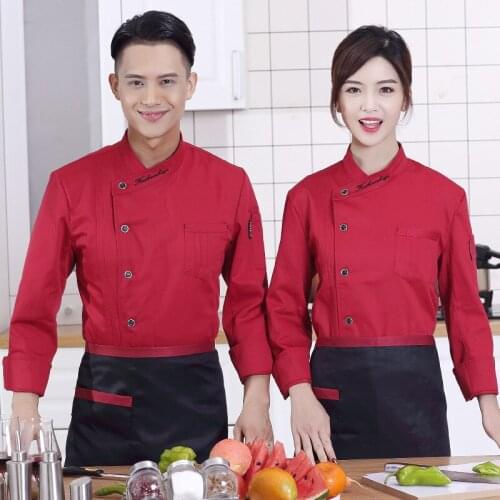 Hotel Chef Jacket Food Service Long Sleeved Western-style Food Kitchen Canteen Chef Wear Chef Uniforms Kitchen Cook Wear