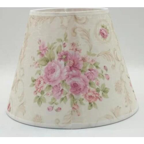 E27 Art Deco Lamp shades for table lamps painting flower fabric round lampshade modern style lamp cover for home decoration