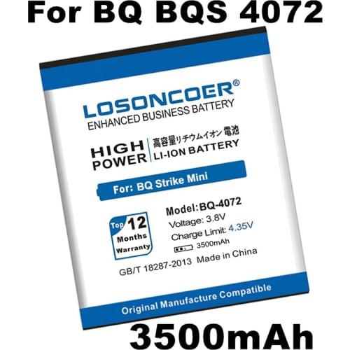 LOSONCOER 3500mAh For BQ-4072 Battery for BQ 4072 BQS 4072 BQS-4072 Strike Mini +Quick Arrive