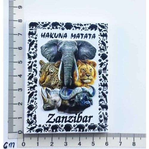 Zanzibar Tanzania)Fridge Magnet Creative Travel Commemorate Crafts 13D Ornaments Magnetism Resin Material Refrigerator Stickers