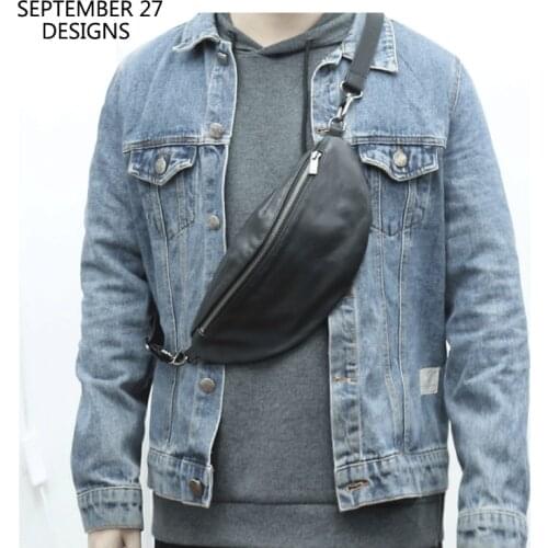 New Fashion Chest Bags Men Genuine Leather Luxury Handmade Male Casual Mini Messenger Bag Small Organizer Shoulder Handbag