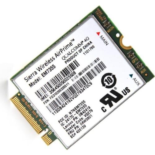 Sierra Gobi5000 EM7355 LTE/EVDO/HSPA+ NGFF Card 4G Module for Lenovo Thinkpad T431s T440 T440s T440p T540P W540 X240 FRU 04W3801