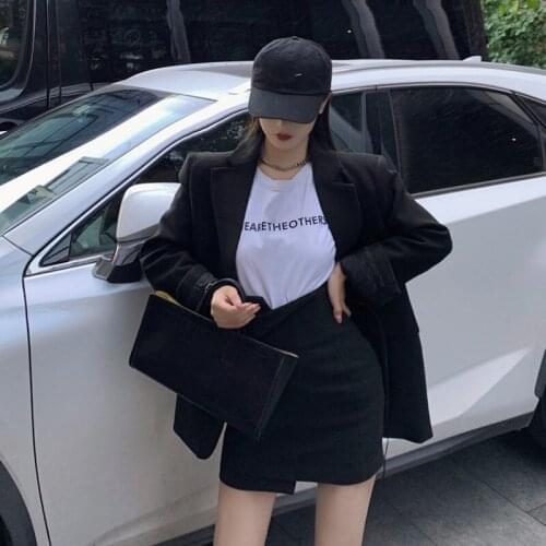 2021 new woollen suit coat womens winter thickening loose Korean version British style casual small suit top