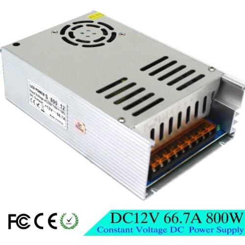 New Arrival Power Supply 12V 66.7A 800W Switching Switch Power Driver AC 110 220V Input to DC12V USP for LED Strip Light lamp