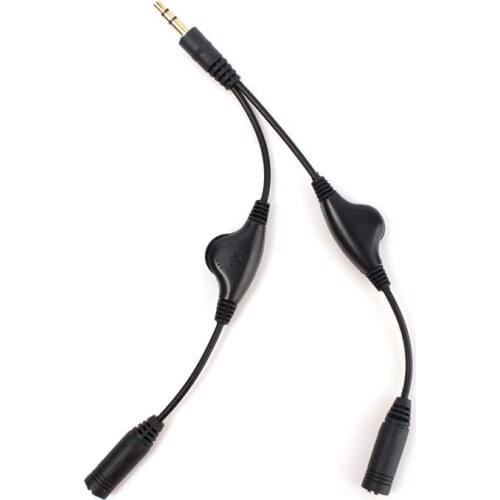 New Headphone Stereo Audio Y Splitter 3.5mm Cable Cord With Separate Volume Controls #69051