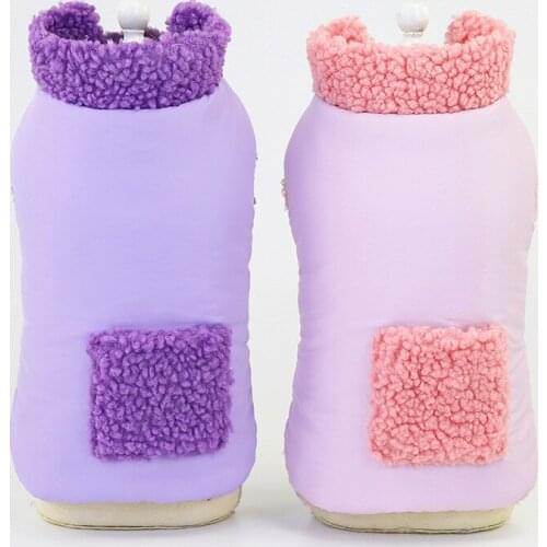Autumn and winter warm pet clothes color matching pocket cotton-padded clothes small Teddy bear pet dog clothing cute clothes