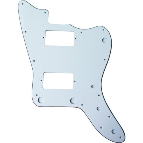 Pleroo Custom Guitar pickgaurd - For MIJ Jazzmaster Guitar Pickguard with PAF Humbucker, 3 Ply White