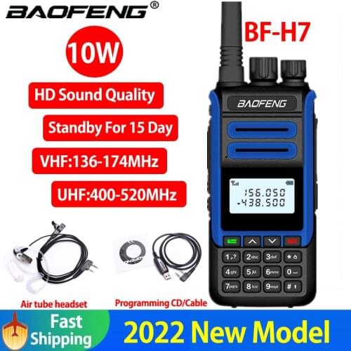 BaoFeng Real 10W BF-H7 Walkie Talkie Powerful Amateur Ham CB Radio Station BF-H7 Dual Band Transceiver 10KM Hunting Intercom pc