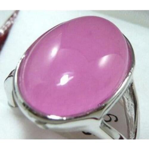 Free Shipping Stunning pink jade agates bead ring(#6,7,8)