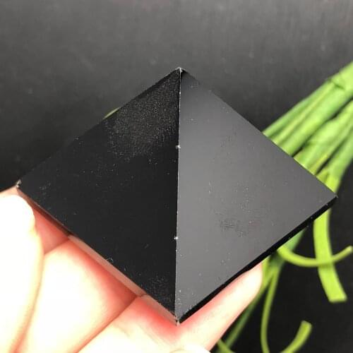Natural obsidian crystal mineral quartz engraved pyramid chakra stone carvings healing reiki decoration