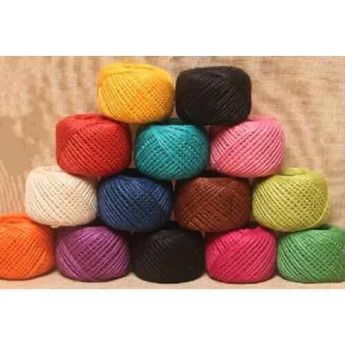 DIY manual colour hemp rope 50m 13 color cord clamp security tags rope clamp photo color 1-3 mm hemp rope