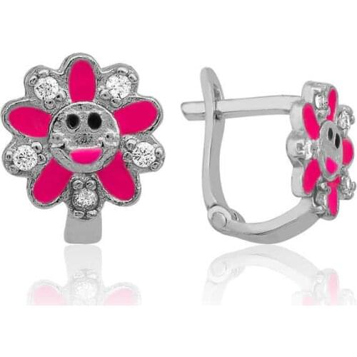 Silverlina Silver Pink Daisy Children Tag