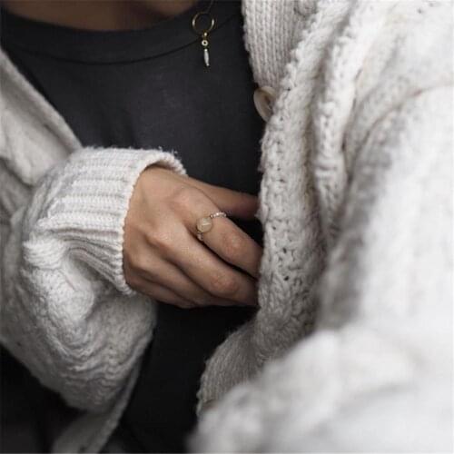 French Chic Freshwater Pearl Beads Rings for Women Handmade Adjustable Natural Stone Chrismas Gift Rings Party Gift for Girls