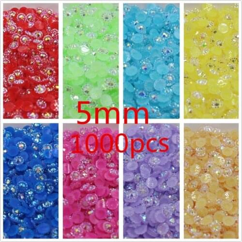 5mm sunflower shaped jelly resin rhinestone pick up color as the picture show 1000pcs/lot