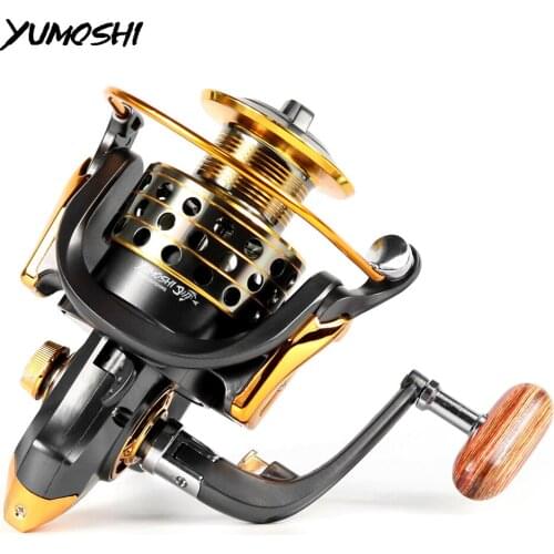 YUMOSHI 14BB 5.5:1 Fishing Reel All Metal Spool Spinning Reel Stainless Steel Handle Line Spool Saltwater Fishing Accessories