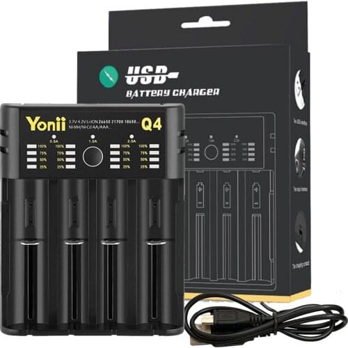 4 Slots Battery Charger for AAA AA Rechargeable Battery Short Circuit Protection with LED Indicator Ni-MH Ni-Cd charger