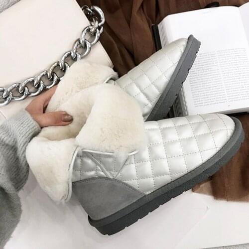 Chaussure femme 2020 new winter snow boots womens shoes keep warm wool waterproof simple and versatile ankle boots mujer