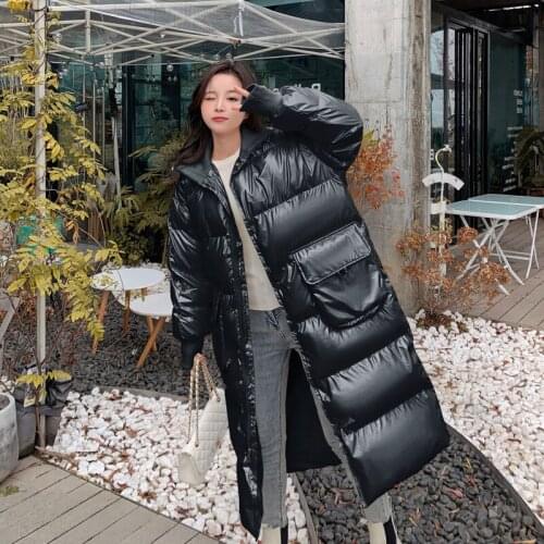Winter Jacket Women Black Parkas Down Cotton-padded Coat Jackets for Women 2021 Female Midi Elegant Clothes Manteau Femme HLY250