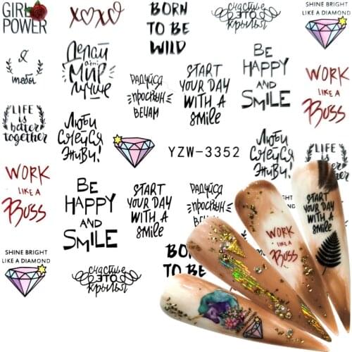 1 Sheet Nail Sticker Adhesive Letter Sliders Design Nail Art Transfer Stickers Manicure DIY Decor Tips Tool