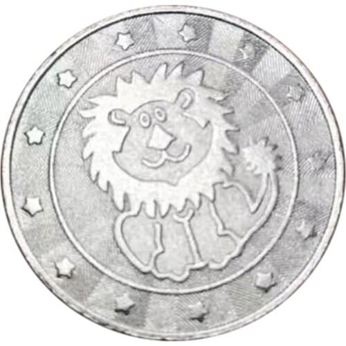 100pcs 25*1.85mm Arcade Game Token Coins Stainless Steel Lion Coin Tokens Custom Tokens for Arcade Game Machine