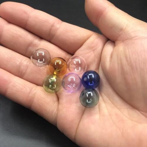 14mm colorful round orb ball glass globe bubble with hole glass vial pendant diy glass wish bottle necklace glass dome jar 10pcs